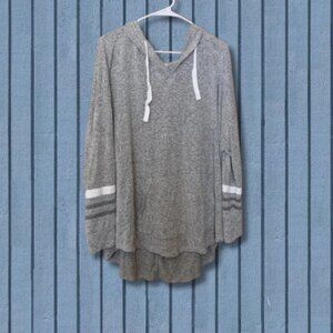 Market & Spruce Heathered Gray Knit Hoodie Pullover